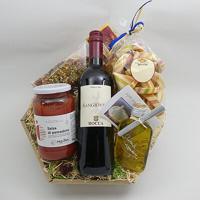 GeschenkIdee "Gefüllte Hütchen Pasta & Wein"