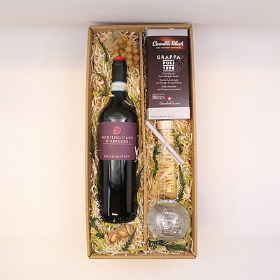 GeschenkIdee "Grappa & Wein"
